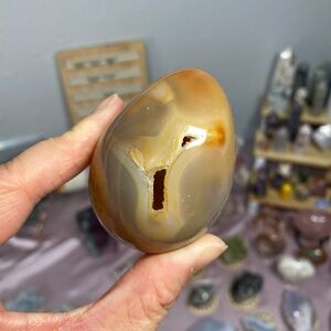 CARNELIAN DRUZY EGG CRYSTAL CARVING